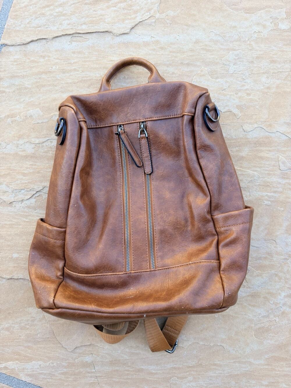 Bromen Backpack Purse Anti Theft Brown Travel Bag